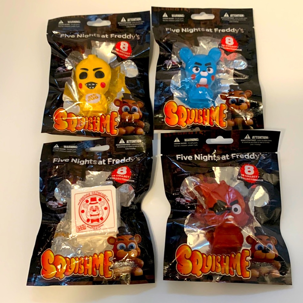 Squishme Five Nights at Freddy's 3' Squeeze Toy bundle of (4) as pictured